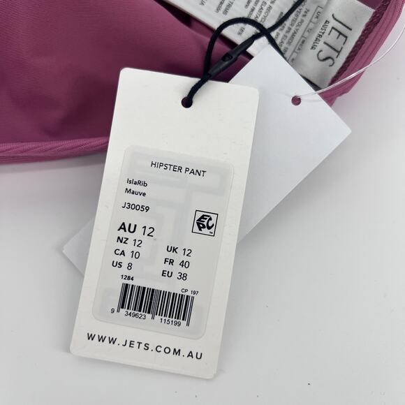 Jets Bikini Isla Rib Bottom- Mauve Sz US 8 - Picture 3 of 4